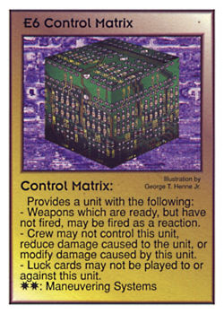 Need: 0 Want: 12 Have: 1 Will Trade: 0 In Storage: 0 E6 ‑ Control Matrix Set: Pro0 Rarity: Pro0 Artist: George T. Henne Jr. Need: 0 Want: 12 Have: 1 Will Trade: 0 In Storage: 0 E6 ‑ Control Matrix Set: Pro0 Rarity: Pro0 Artist: George T. Henne Jr.