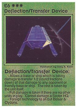 Need: 0 Want: 0 Have: 9 (+9) Will Trade: 6 In Storage: 1 E6 ‑ Deflection/Transfer Device (Bolaar) Set: PE Rarity: V1 Artist: Gary A. Kalin Need: 0 Want: 0 Have: 9 (+9) Will Trade: 6 In Storage: 1 E6 ‑ Deflection/Transfer Device (Bolaar) Set: PE Rarity: V1 Artist: Gary A. Kalin