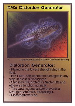 Need: 0    Want: 0    Have: 111 (+213)    Will Trade: 108    In Storage: 50              R/E6 ‑ Distortion Generator  Set: TG  Rarity: U1    Artist: Mitchell Davidson Bentley    