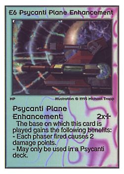 Need: 0    Want: 0    Have: 35    Will Trade: 29    In Storage: 29              E6 ‑ Psycanti Plane Enhancement  Set: PoM  Rarity: V1    Artist: Michael Trapp    