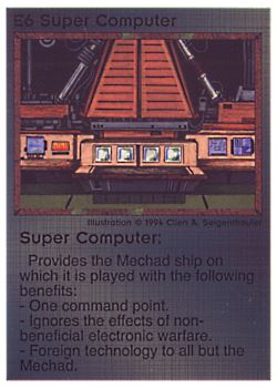 Need: 1 Want: 0 Have: 1 (+122) Will Trade: 0 In Storage: 0 E6 ‑ Super Computer (1st Print) Set: PE Rarity: R2 Artist: Cline A. Siegenthaler* Need: 1 Want: 0 Have: 1 (+122) Will Trade: 0 In Storage: 0 E6 ‑ Super Computer (1st Print) Set: PE Rarity: R2 Artist: Cline A. Siegenthaler*