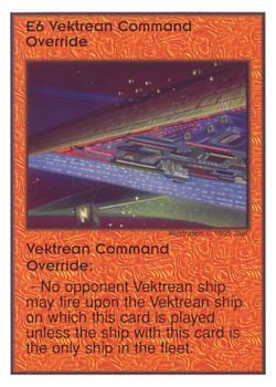 Need: 0 Want: 0 Have: 8 Will Trade: 2 In Storage: 1 E6 ‑ Vektrean Command Override Set: AT Rarity: V1 Artist: jael Need: 0 Want: 0 Have: 8 Will Trade: 2 In Storage: 1 E6 ‑ Vektrean Command Override Set: AT Rarity: V1 Artist: jael