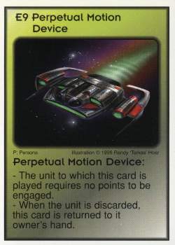 Need: 2    Want: 10    Have: 1    Will Trade: 0    In Storage: 0              E9 ‑ Perpetual Motion Device  Set: Per  Rarity: V1    Artist: Randy 'Tarkas' Hoar    