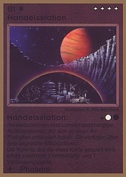 Need: 0    Want: 0    Have: 19 (+69)    Will Trade: 15    In Storage: 14              B1 ‑ Commercial Outpost (Handelsstation)  Set: GGB  Rarity: C1    Artist: Ben Peck    