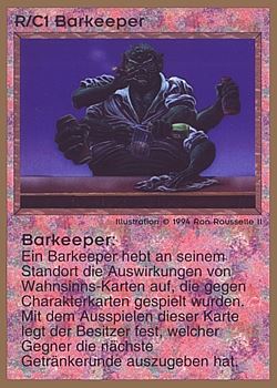 Need: 0    Want: 0    Have: 72 (+134)    Will Trade: 68    In Storage: 25              R/C1 ‑ Bar Tender (Barkeeper)  Set: GGB  Rarity: U1    Artist: Ron Rousselle II    