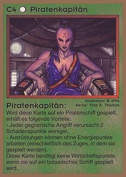 Need: 0    Want: 0    Have: 82 (+44)    Will Trade: 78    In Storage: 25              C4 ‑ Pirate Captain (Piratenkapitän)  Set: GGB  Rarity: U1    Artist: Ne'Ne Tina A. Thomas    