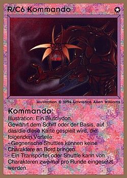 Need: 0    Want: 0    Have: 21 (+123)    Will Trade: 18    In Storage: 16              R/C6 ‑ Commando (Kommando)  Set: GGB  Rarity: R1    Artist: Lawrence Allen Williams    