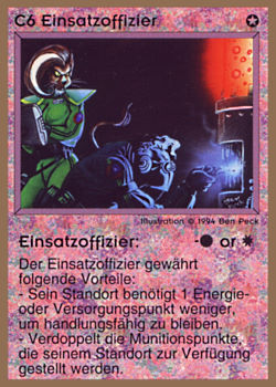Need: 0    Want: 0    Have: 70 (+136)    Will Trade: 67    In Storage: 25              C6 ‑ Operations Officer ‑ Ops (Einsatzoffizier)  Set: GGB  Rarity: U1    Artist: Ben Peck    