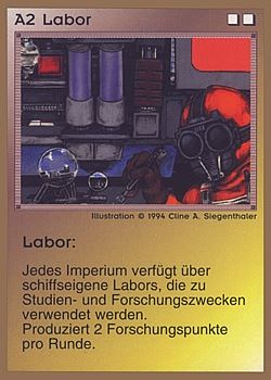 Need: 0    Want: 0    Have: 39 (+19)    Will Trade: 35    In Storage: 25              A2 ‑ Laboratory (Labor)  Set: GGB  Rarity: C2    Artist: Cline A. Siegenthaler    