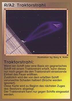 Need: 0    Want: 0    Have: 40 (+119)    Will Trade: 36    In Storage: 25              R/A2 ‑ Tractor Beam (Traktorstrahl)  Set: GGB  Rarity: C2    Artist: Gary A. Kalin    