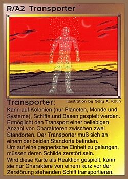 Need: 0    Want: 0    Have: 39 (+341)    Will Trade: 35    In Storage: 25              R/A2 ‑ Transporter  Set: GGB  Rarity: C1    Artist: Gary A. Kalin    