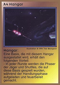 Need: 0    Want: 0    Have: 72 (+26)    Will Trade: 68    In Storage: 25              A4 ‑ Hangar Bay (Hangar)  Set: GGB  Rarity: U1    Artist: Ted Beargeon    