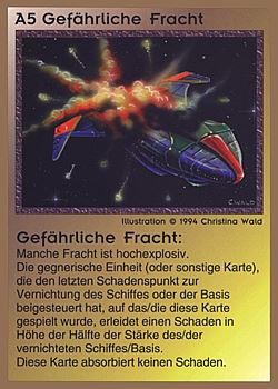Need: 0    Want: 0    Have: 12 (+9)    Will Trade: 8    In Storage: 7              A5 ‑ Volatile Cargo (Gefährliche Fracht)  Set: GGB  Rarity: U2    Artist: Christina Wald    