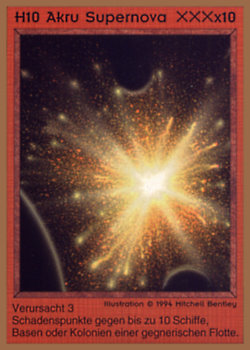 Need: 0    Want: 0    Have: 4    Will Trade: 2    In Storage: 1              H10 ‑ Akru Supernova  Set: GGB  Rarity: E1    Artist: Mitchell Davidson Bentley    