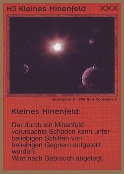 Need: 0    Want: 0    Have: 61 (+191)    Will Trade: 57    In Storage: 25              H3 ‑ Small Minefield (Kleines Minenfeld)  Set: GGB  Rarity: U1    Artist: Ron Rousselle II    