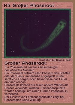 Need: 0    Want: 0    Have: 73 (+37)    Will Trade: 69    In Storage: 25              M5 ‑ Large Phaser Eel (Großer Phaseraal)  Set: GGB  Rarity: U1    Artist: Gary A. Kalin    