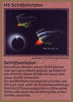 Need: 0    Want: 0    Have: 15 (+53)    Will Trade: 11    In Storage: 10              M5 ‑ Ship Mimic (Schiffsimitator)  Set: GGB  Rarity: R1    Artist: Ralph Pecchia Jr.    