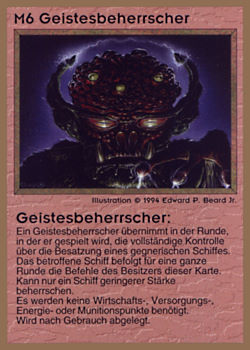 Need: 0    Want: 0    Have: 16 (+51)    Will Trade: 13    In Storage: 11              M6 ‑ Mind Control Beast (Geistesbeherrscher)  Set: GGB  Rarity: R1    Artist: Edward P. Beard Jr.    