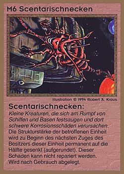 Need: 0    Want: 0    Have: 24 (+32)    Will Trade: 21    In Storage: 19              M6 ‑ Scentari Snails (Scentarischnecken)  Set: GGB  Rarity: R1    Artist: Robert A. Kraus    