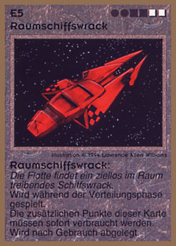 Need: 0    Want: 0    Have: 64 (+61)    Will Trade: 60    In Storage: 25              E5 ‑ Derelict Spacecraft (Raumschiffswrack)  Set: GGB  Rarity: U1    Artist: Lawrence Allen Williams    