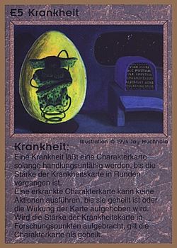Need: 0    Want: 0    Have: 69 (+1)    Will Trade: 62    In Storage: 25              E5 ‑ Illness (Krankheit)  Set: GGB  Rarity: U1    Artist: Jay Muchhala    
