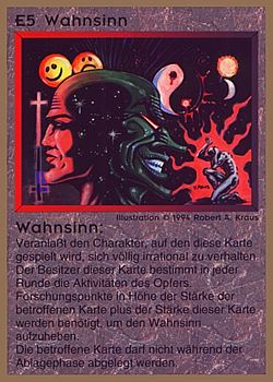 Need: 0    Want: 0    Have: 73 (+148)    Will Trade: 69    In Storage: 25              E5 ‑ Insanity (Wahnsinn)  Set: GGB  Rarity: U1    Artist: Robert A. Kraus    