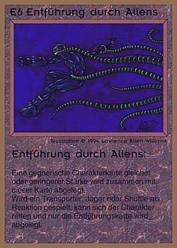 Need: 0    Want: 0    Have: 68 (+9)    Will Trade: 65    In Storage: 25              E6 ‑ Alien Abduction (Entführung durch Aliens)  Set: GGB  Rarity: U1    Artist: Lawrence Allen Williams    