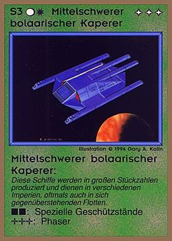 Need: 0    Want: 0    Have: 69 (+60)    Will Trade: 65    In Storage: 25              S3 ‑ Bolaar Medium Raider (Mittelschwerer Bolaarischer Kaperer)  Set: GGB  Rarity: U1    Artist: Gary A. Kalin    