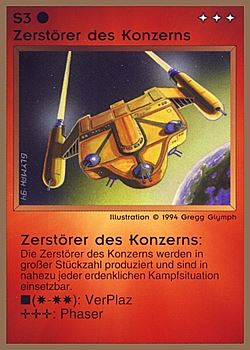 Need: 0    Want: 0    Have: 45 (+184)    Will Trade: 41    In Storage: 25              S3 ‑ Corporate Destroyer (Zerstörer des Konzerns)  Set: GGB  Rarity: C2    Artist: Gregg Glymph    