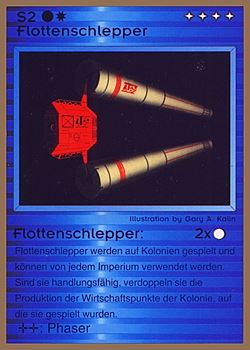 Need: 0    Want: 0    Have: 90 (+127)    Will Trade: 86    In Storage: 25              S2 ‑ Fleet Tug (Flottenschlepper)  Set: GGB  Rarity: U1    Artist: Gary A. Kalin    