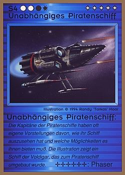 Need: 0    Want: 0    Have: 10 (+144)    Will Trade: 6    In Storage: 5              S4 ‑ Independent Pirate Ship (Unabhängiges Piratenschiff)  Set: GGB  Rarity: U2    Artist: Randy 'Tarkas' Hoar    