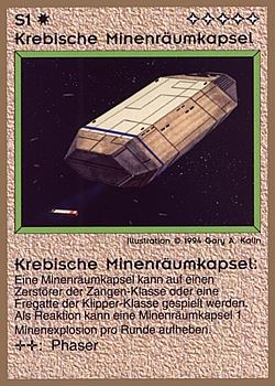 Need: 0    Want: 0    Have: 40 (+45)    Will Trade: 36    In Storage: 25              S1 ‑ Krebiz Minesweeper Capsule (Krebische Minenräumkapsel)  Set: GGB  Rarity: C1    Artist: Gary A. Kalin    