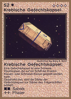 Need: 0    Want: 0    Have: 67 (+26)    Will Trade: 63    In Storage: 25              S2 ‑ Krebiz Battle Capsule (Krebische Gefechtskapsel)  Set: GGB  Rarity: U1    Artist: Gary A. Kalin    