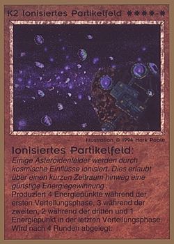 Need: 0    Want: 0    Have: 37 (+194)    Will Trade: 33    In Storage: 25              K2 ‑ Ionized Particle Field (Ionisiertes Partikelfeld)  Set: GGB  Rarity: C2    Artist: Mark Poole    