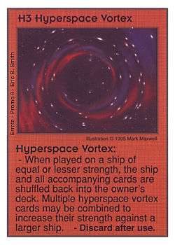 Need: 0    Want: 0    Have: -1    Will Trade: 0    In Storage: 0              H3 ‑ Hyperspace Vortex  Set: Pro8  Rarity: Pro8    Artist: Mark Maxwell    