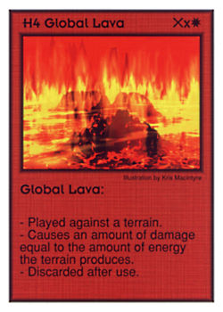 Need: 1    Want: 10    Have: 2    Will Trade: 0    In Storage: 0              H4 ‑ Global Lava  Set: GI  Rarity: U1    Artist: Kris Macintyre    