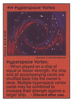 Need: 0    Want: 0    Have: -1    Will Trade: 0    In Storage: 0              H4 ‑ Hyperspace Vortex  Set: Pro8  Rarity: Pro8    Artist: Mark Maxwell    