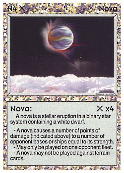 Need: 0    Want: 7    Have: 1 (+26)    Will Trade: 0    In Storage: 0              H4 ‑ Nova (Left)  Set: AL  Rarity: U1    Artist: Josepha Haveman    