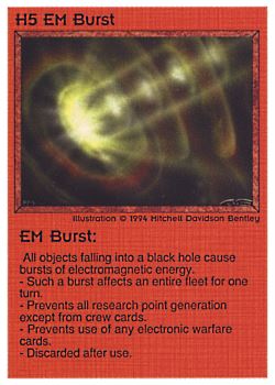 Need: 0    Want: 0    Have: 3 (+264)    Will Trade: 0    In Storage: 1              H5 ‑ EM Burst (2nd Print)  Set: PE  Rarity: U2    Artist: Mitchell Davidson Bentley    