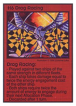 Need: 0    Want: 5    Have: 8    Will Trade: 0    In Storage: 0              H6 ‑ Drag Racing  Set: Per  Rarity: U1    Artist: Lissanne Lake    