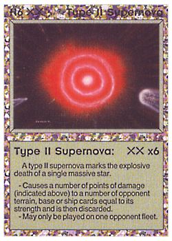 Need: 0    Want: 0    Have: 24    Will Trade: 18    In Storage: 17              H6 ‑ Type II Supernova  Set: BE  Rarity: U1    Artist: Gary A. Kalin    