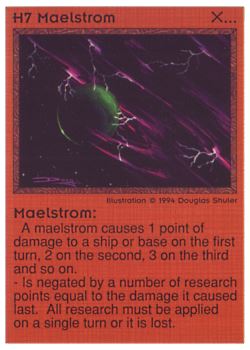 Need: 0    Want: 0    Have: 26 (+32)    Will Trade: 23    In Storage: 17              H7 ‑ Maelstrom  Set: PE  Rarity: V2    Artist: Douglas Shuler    