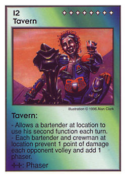 Need: 2    Want: 8    Have: 3    Will Trade: 0    In Storage: 0              I2 ‑ Tavern  Set: GI  Rarity: U1    Artist: Alan Clark    
