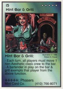 Need: 1    Want: 12    Have: 0    Will Trade: 0    In Storage: 0              I5 ‑ Mint Bar & Grill  Set: Pro4  Rarity: Pro4    Artist: Robert A. Kraus    