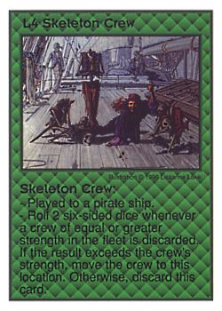 Need: 0    Want: 2    Have: 11    Will Trade: 0    In Storage: 1              L4 ‑ Skeleton Crew  Set: Per  Rarity: U1    Artist: Lissanne Lake    