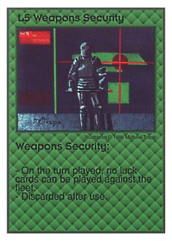 Need: 0    Want: 5    Have: 8    Will Trade: 0    In Storage: 1              L5 ‑ Weapons Security  Set: Per  Rarity: U1    Artist: Michael Trapp    