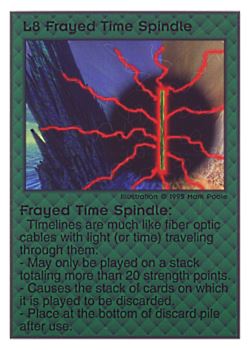 Need: 0    Want: 0    Have: 39 (+21)    Will Trade: 37    In Storage: 31              L8 ‑ Frayed Time Spindle  Set: TG  Rarity: V1    Artist: Mark Poole    