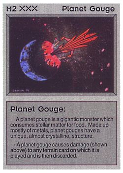 Need: 1    Want: 0    Have: 0 (+35)    Will Trade: 0    In Storage: 0              M2 ‑ Planet Gouge  Set: AL  Rarity: R2    Artist: Gary A. Kalin    
