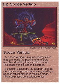 Need: 0    Want: 0    Have: 70    Will Trade: 62    In Storage: 57              M2 ‑ Space Vertigo  Set: PE  Rarity: VC1/2    Artist: Ben Peck    