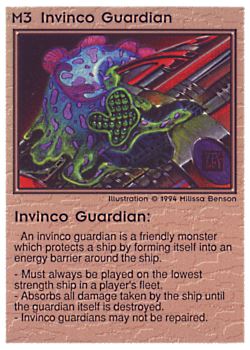 Need: 0    Want: 0    Have: 36 (+269)    Will Trade: 32    In Storage: 29              M3 ‑ Invinco Guardian  Set: PE  Rarity: C1    Artist: Melissa A. Benson    